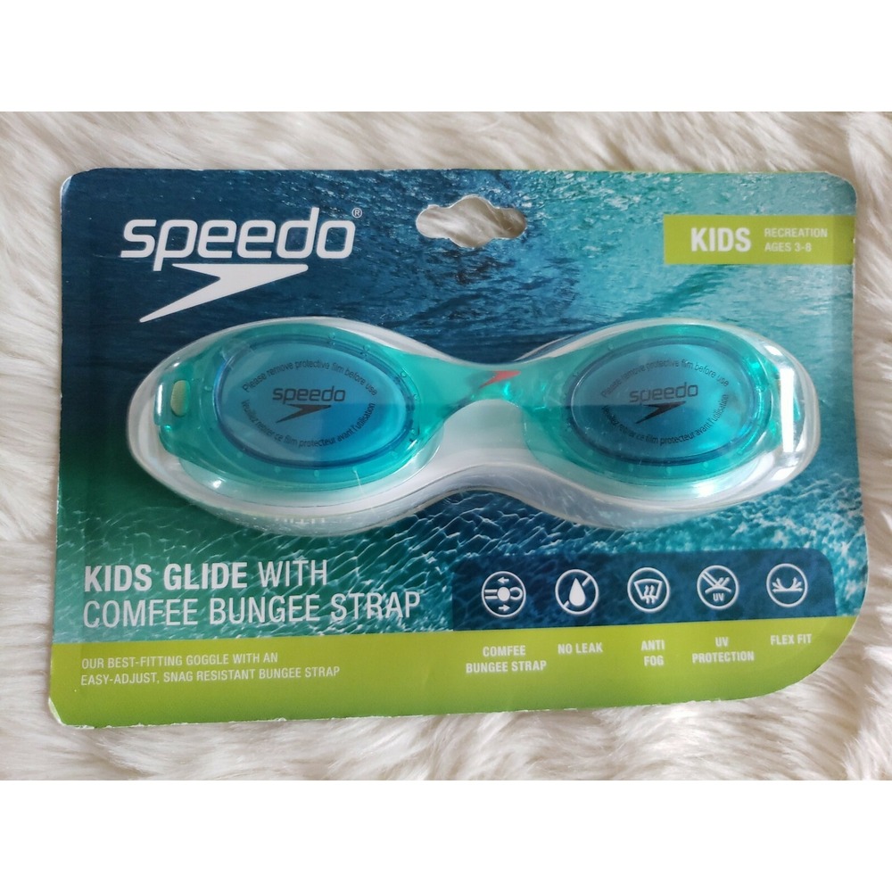 Speedo Kids' Glide With Comfort Bungee Goggles Blue/Celeste Age 3-8